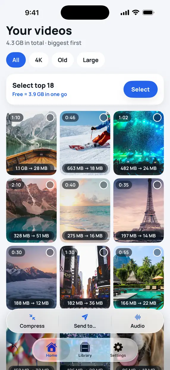 Video Compressor app screen